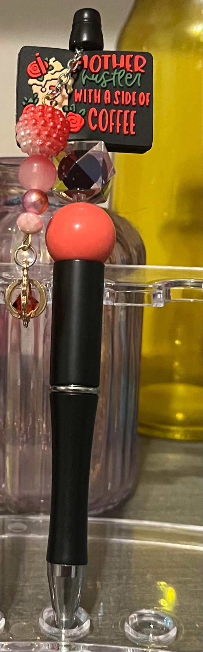 Solid Black Beaded Pens