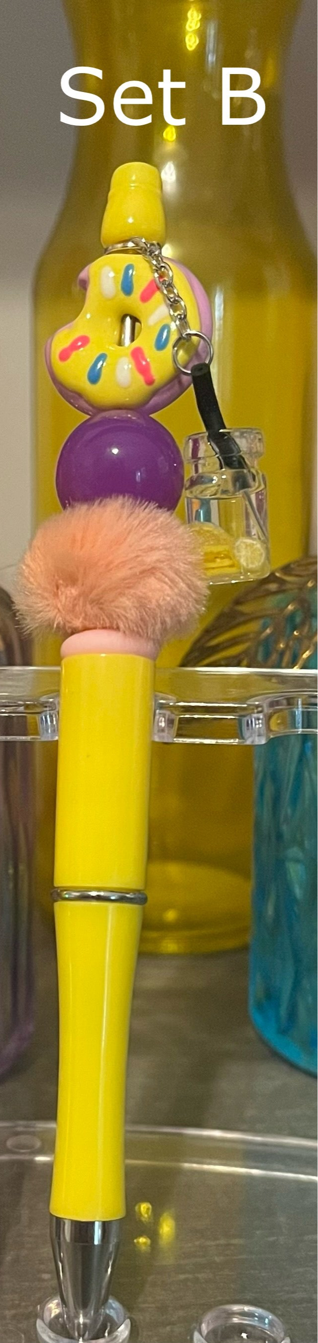 Solid Yellow Beaded Pens