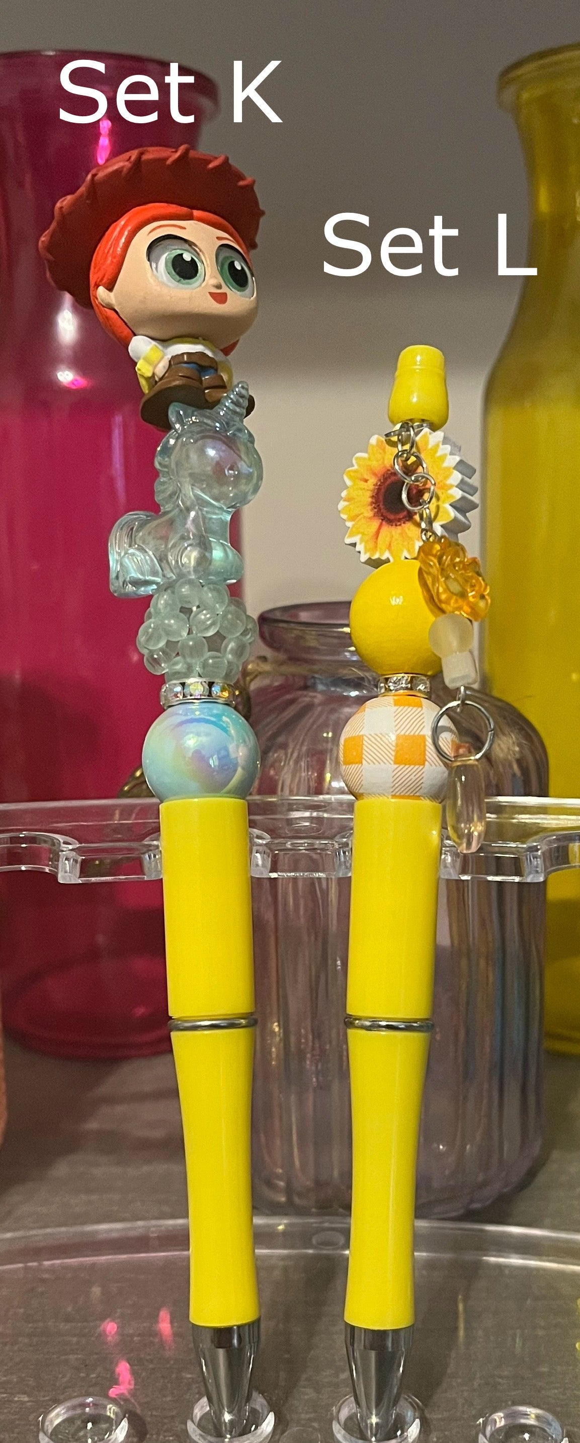 Solid Yellow Beaded Pens