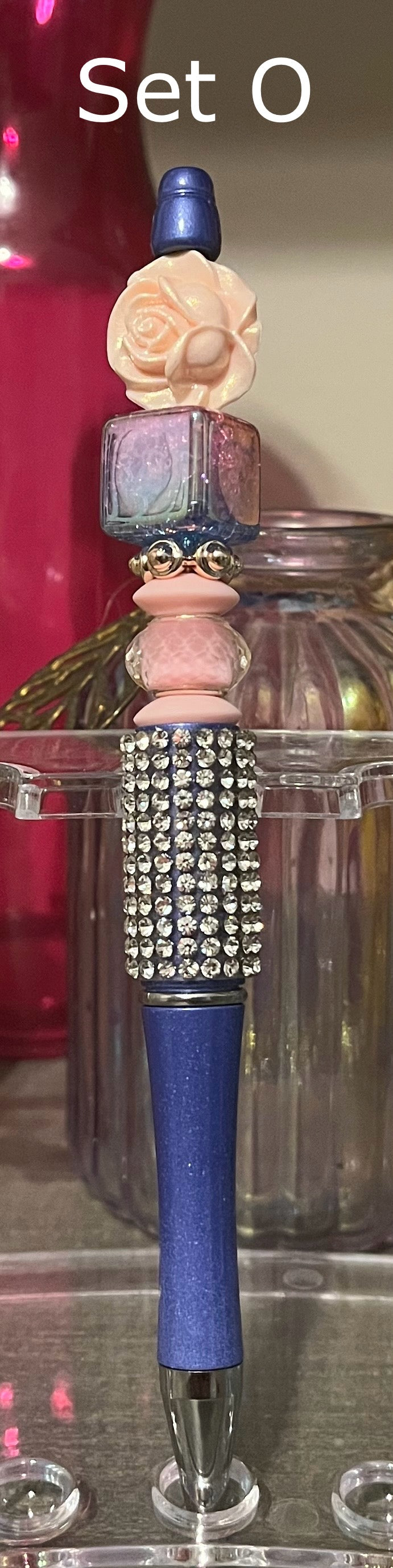 Metallic Dark Purple Beaded Pens