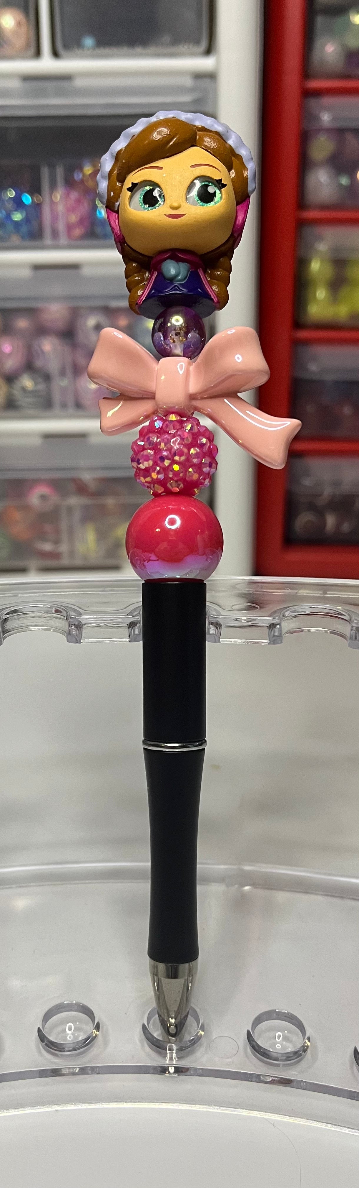 Solid Black Beaded Pens