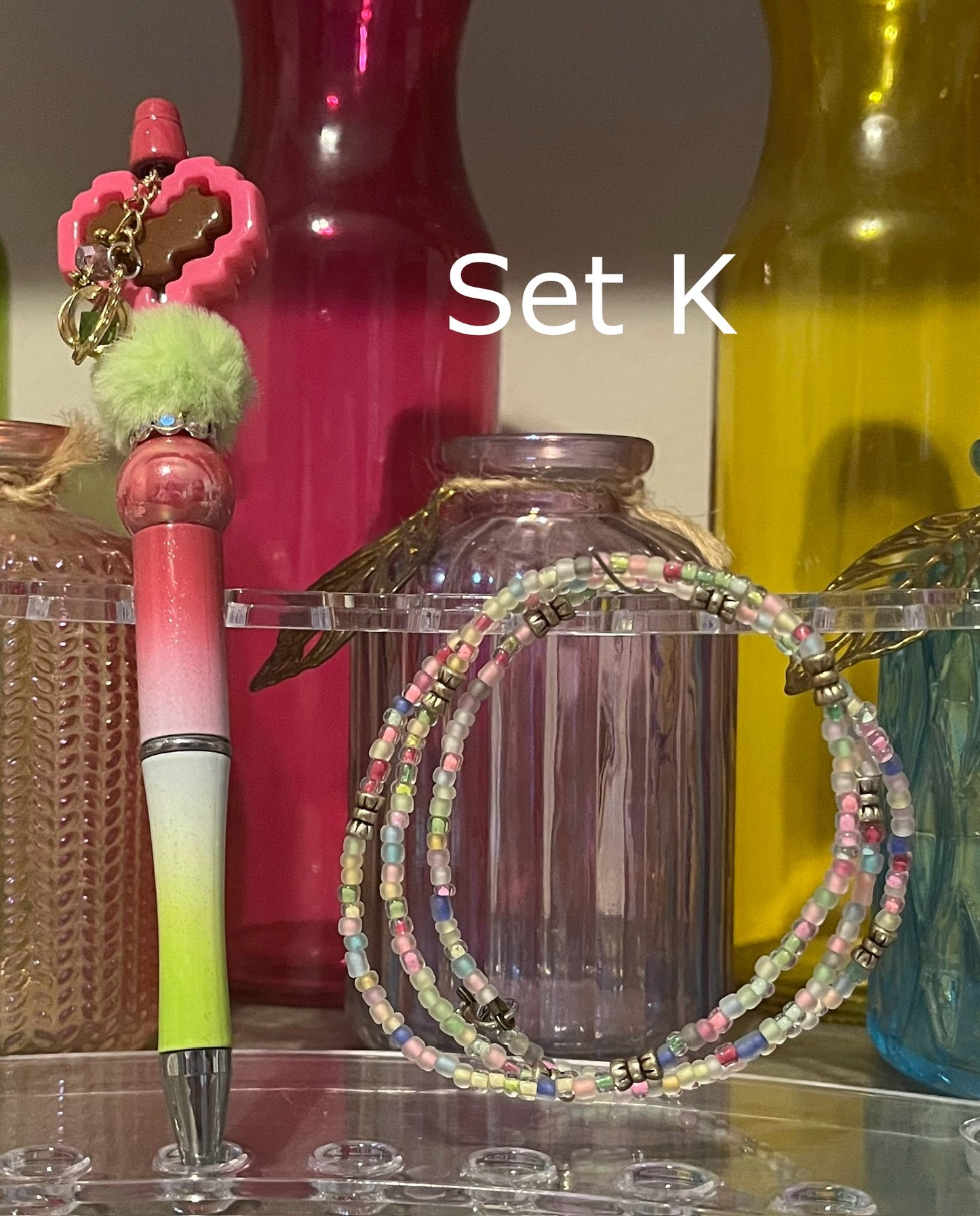 Bracelet and Beaded Pen Bundle