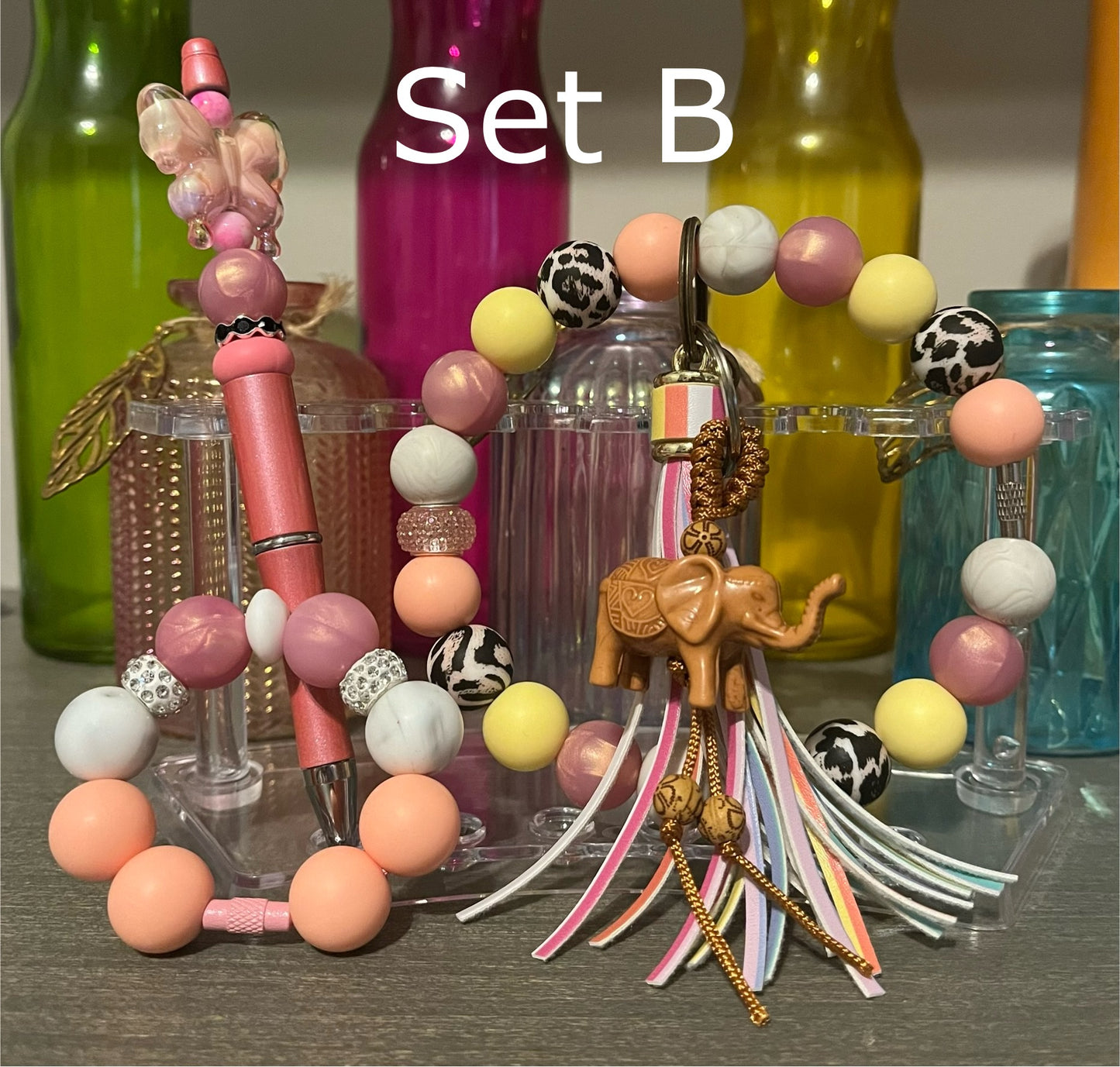 Wristlet, Pen & Cup Charm Bundle Sets