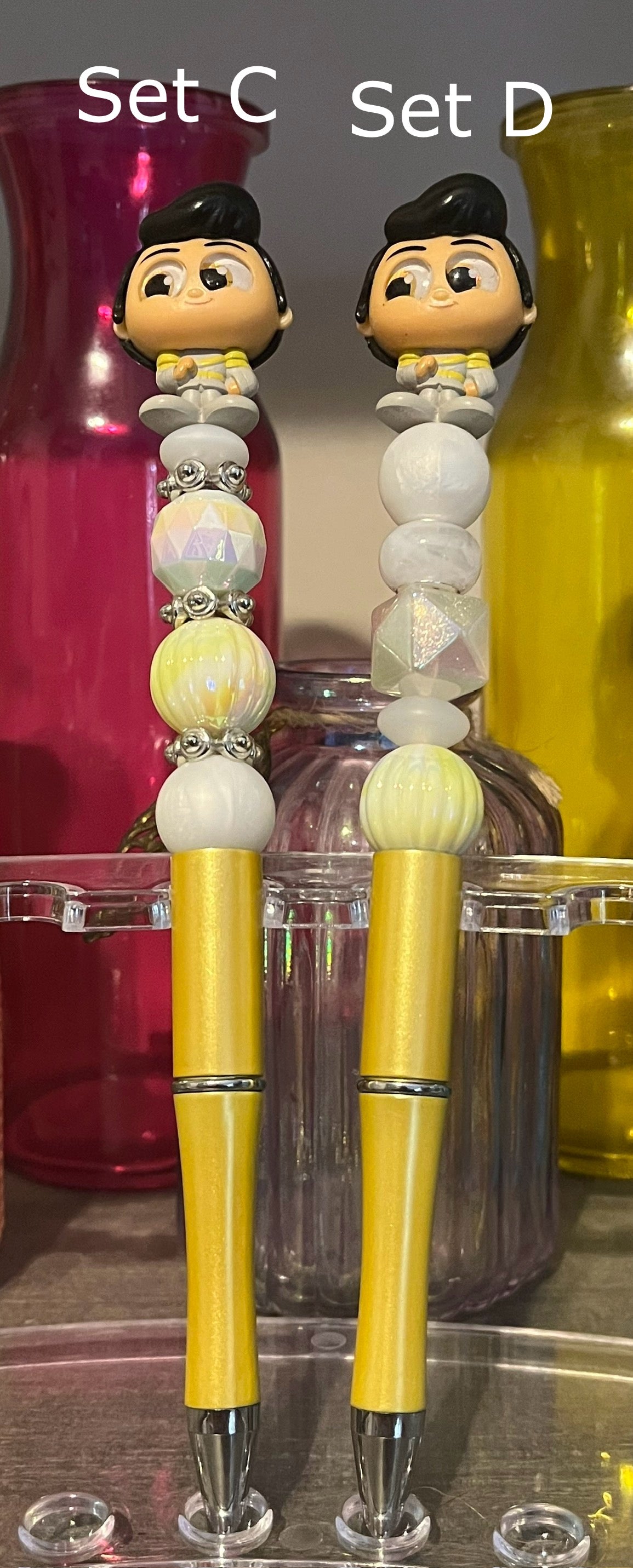 Metallic Gold Beaded Pens