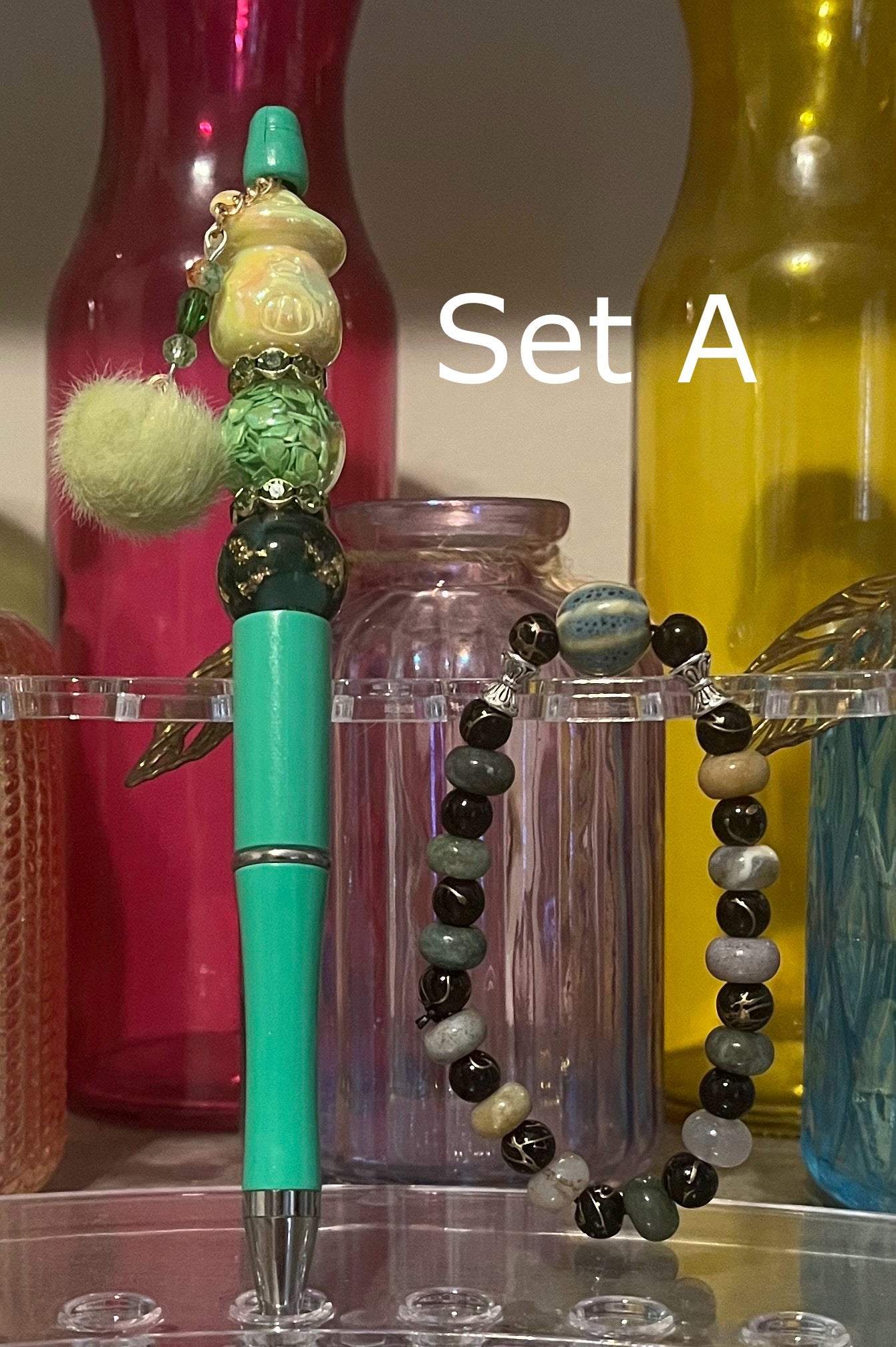 Bracelet and Beaded Pen Bundle