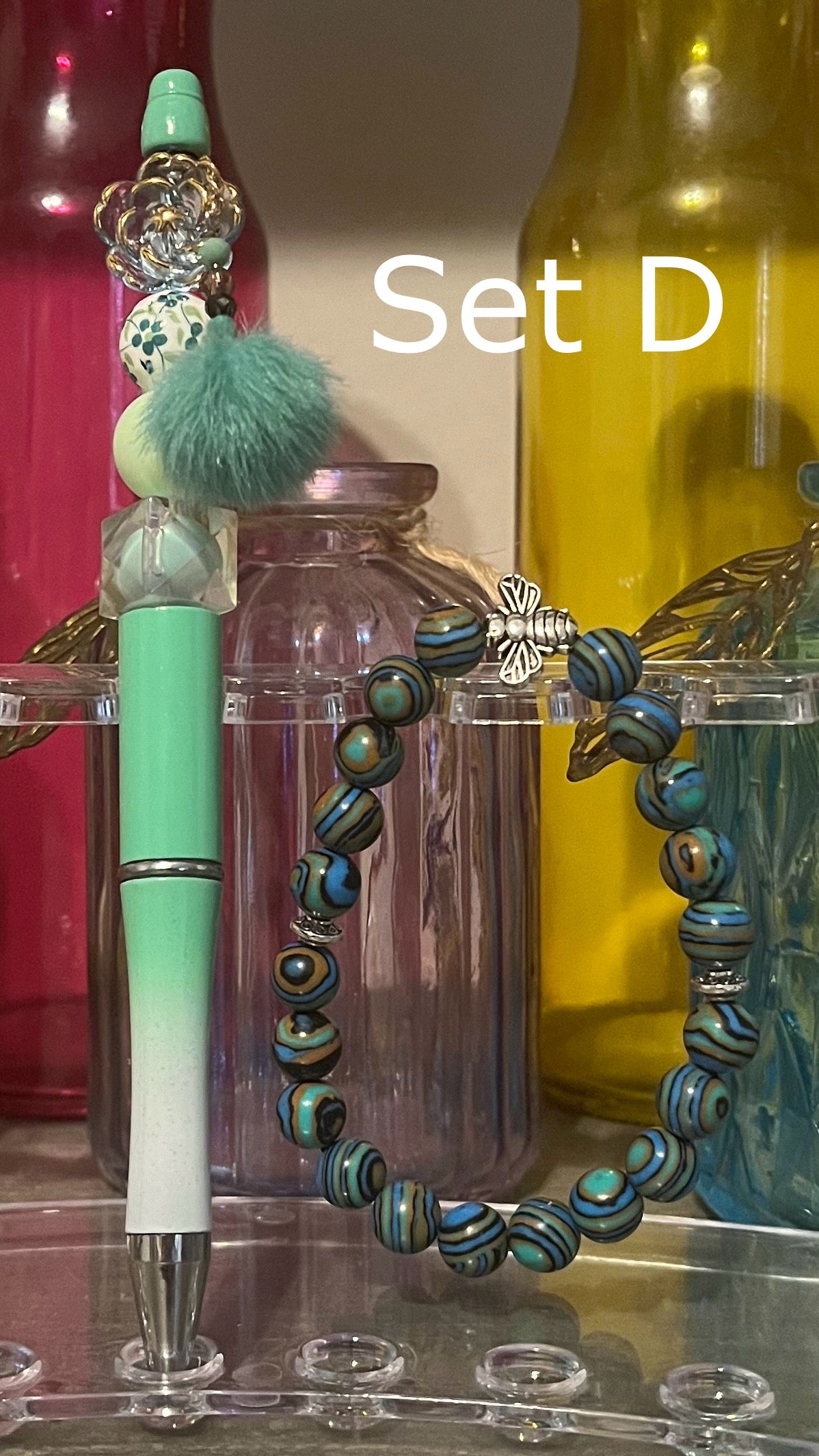 Bracelet and Beaded Pen Bundle