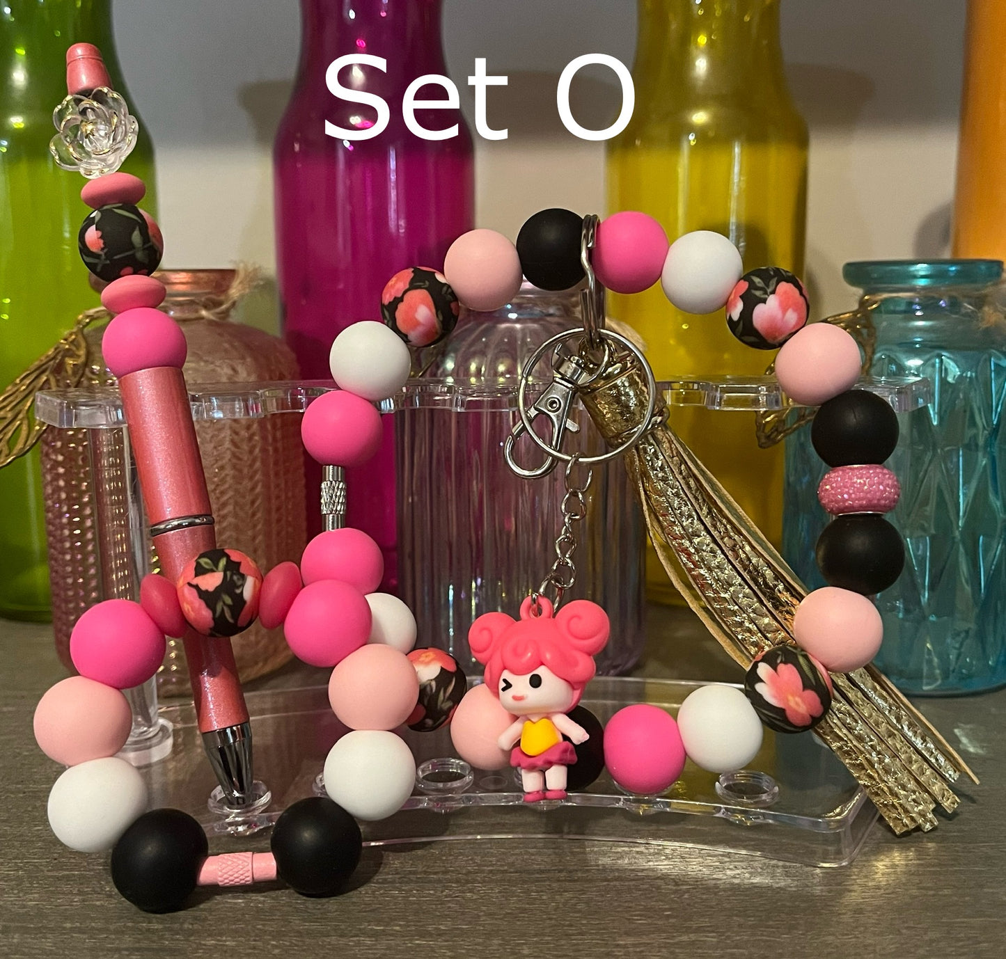 Wristlet, Pen & Cup Charm Bundle Sets