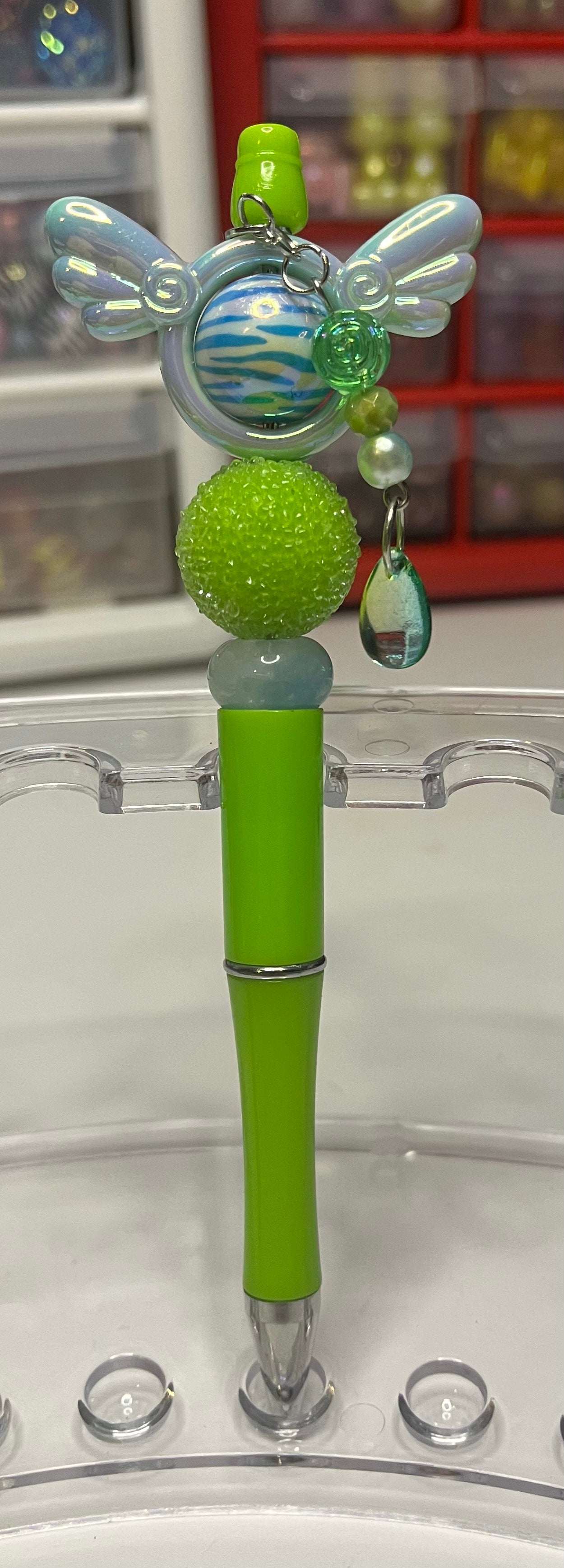 Solid Light Green Beaded Pens