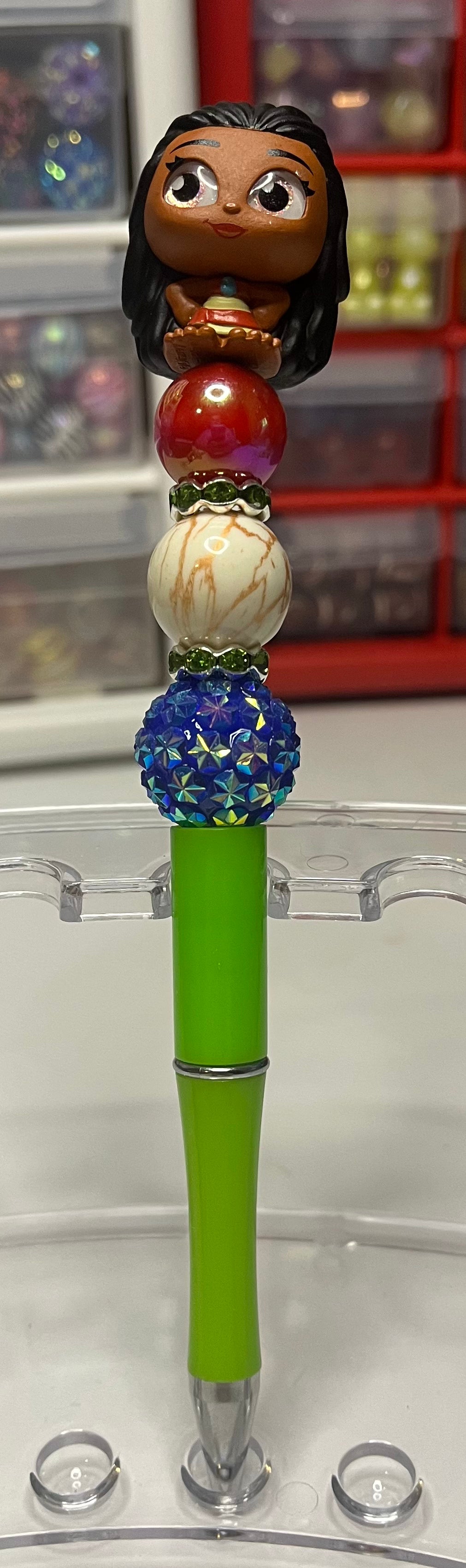 Solid Light Green Beaded Pens