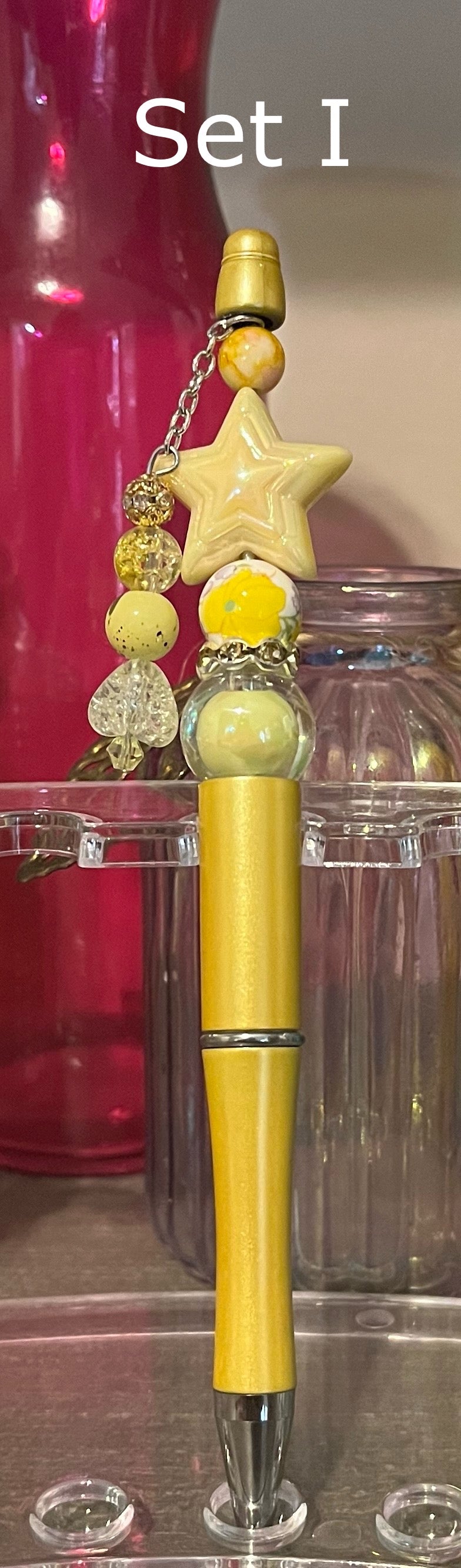 Metallic Gold Beaded Pens