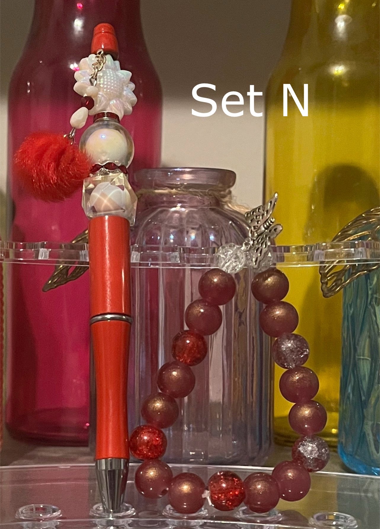 Bracelet and Beaded Pen Bundle