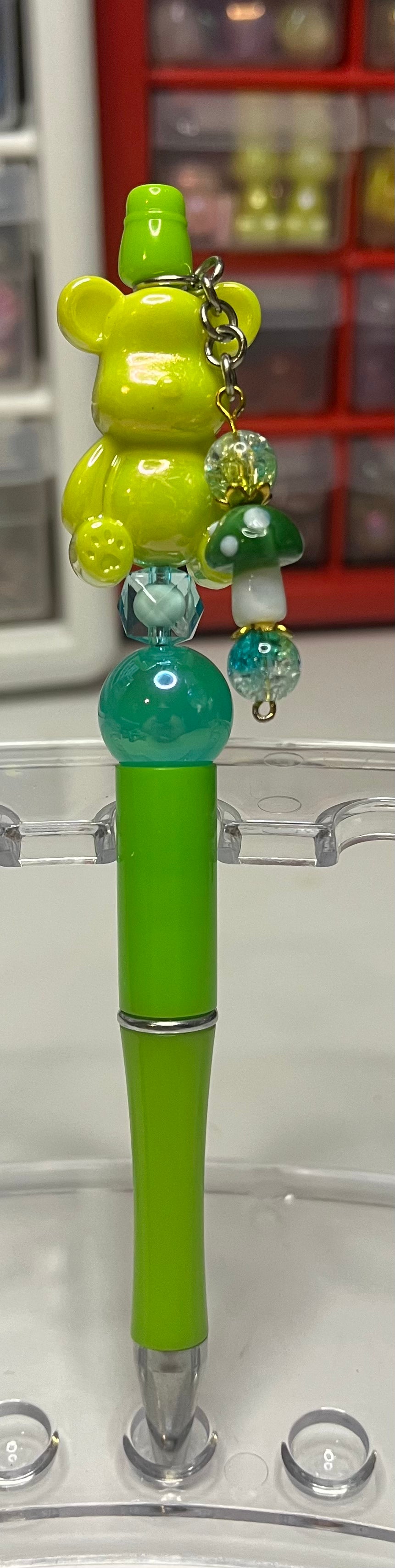 Solid Light Green Beaded Pens