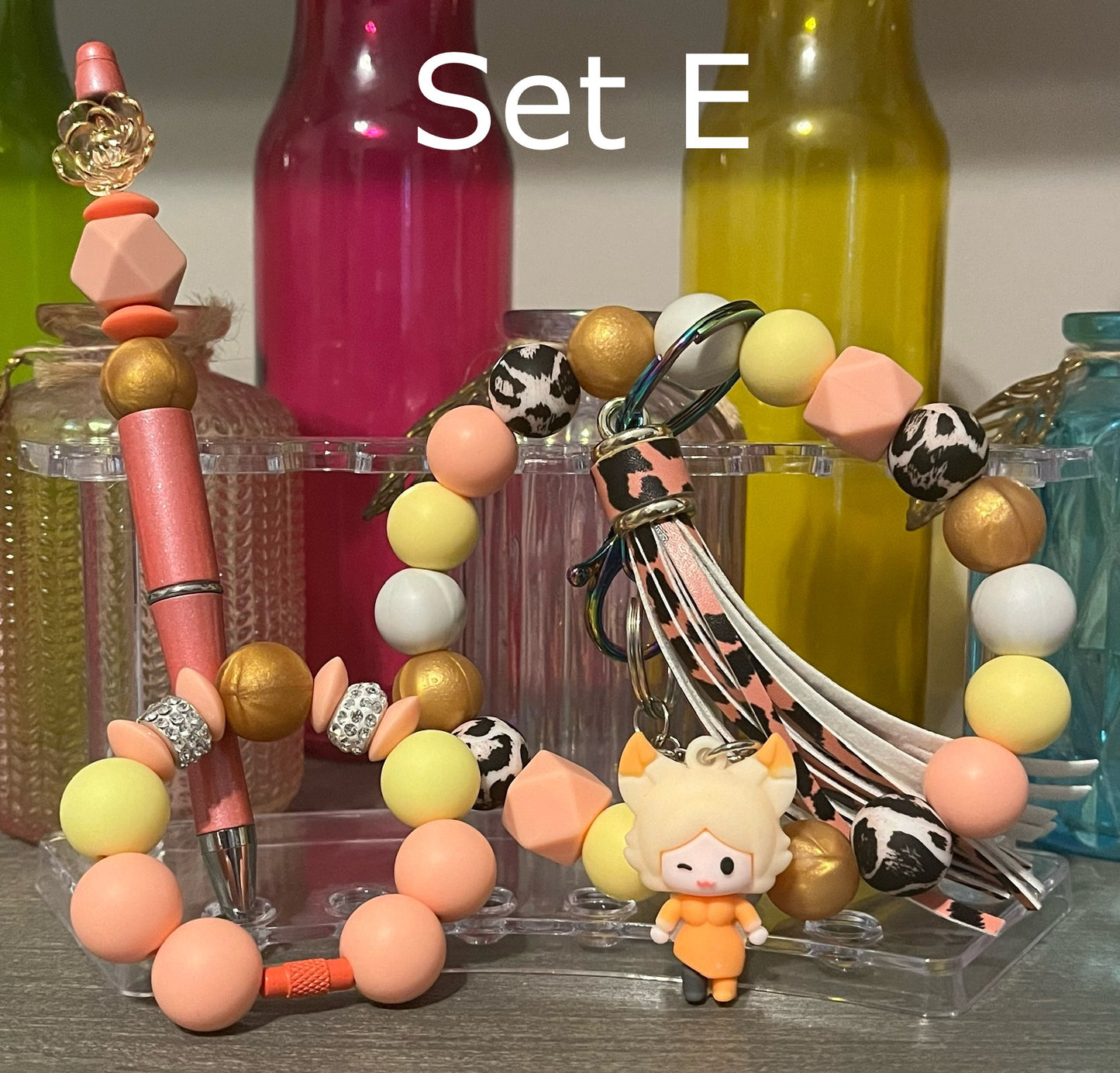 Wristlet, Pen & Cup Charm Bundle Sets