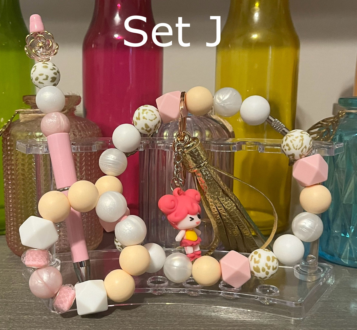 Wristlet, Pen & Cup Charm Bundle Sets