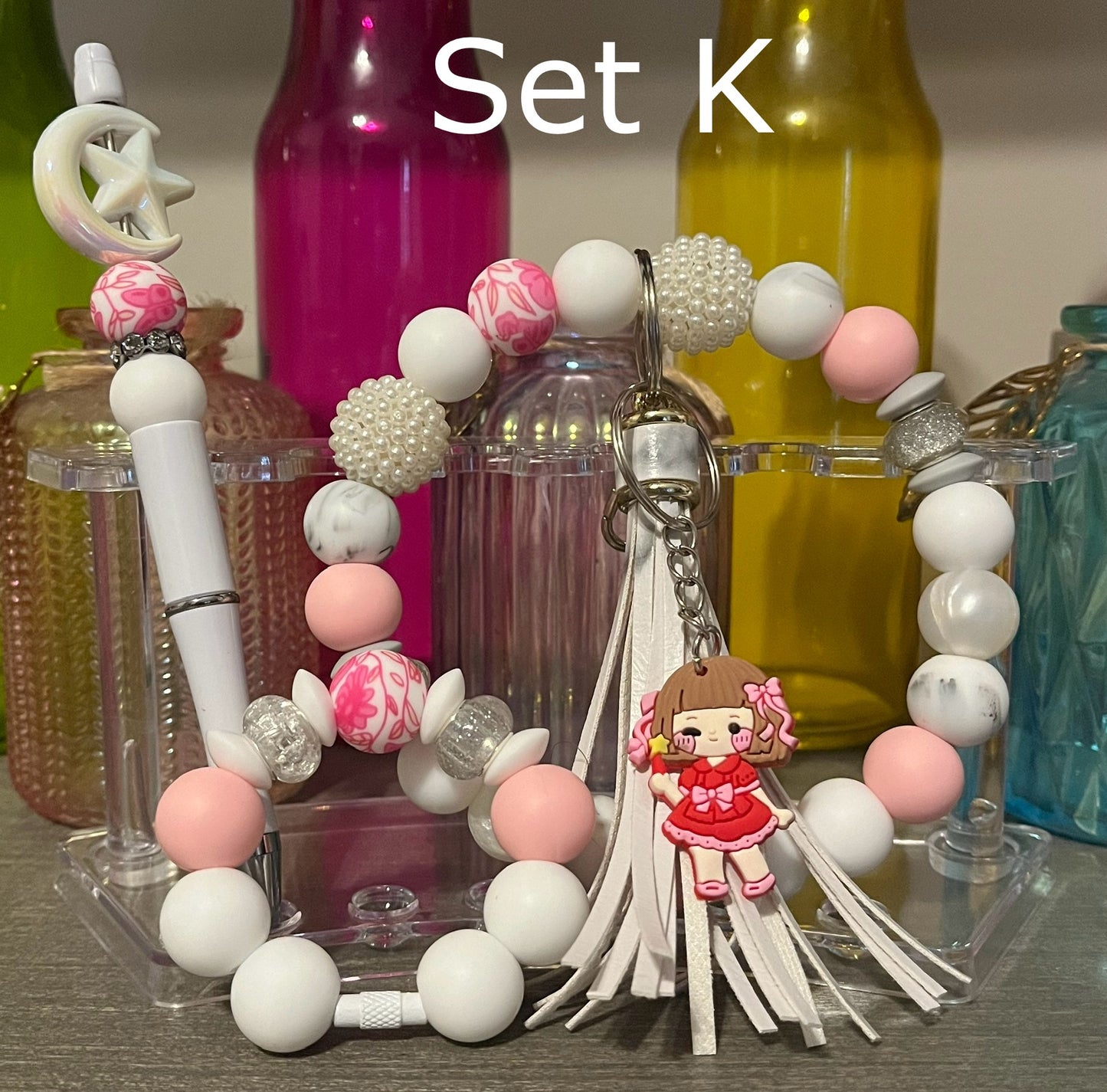 Wristlet, Pen & Cup Charm Bundle Sets