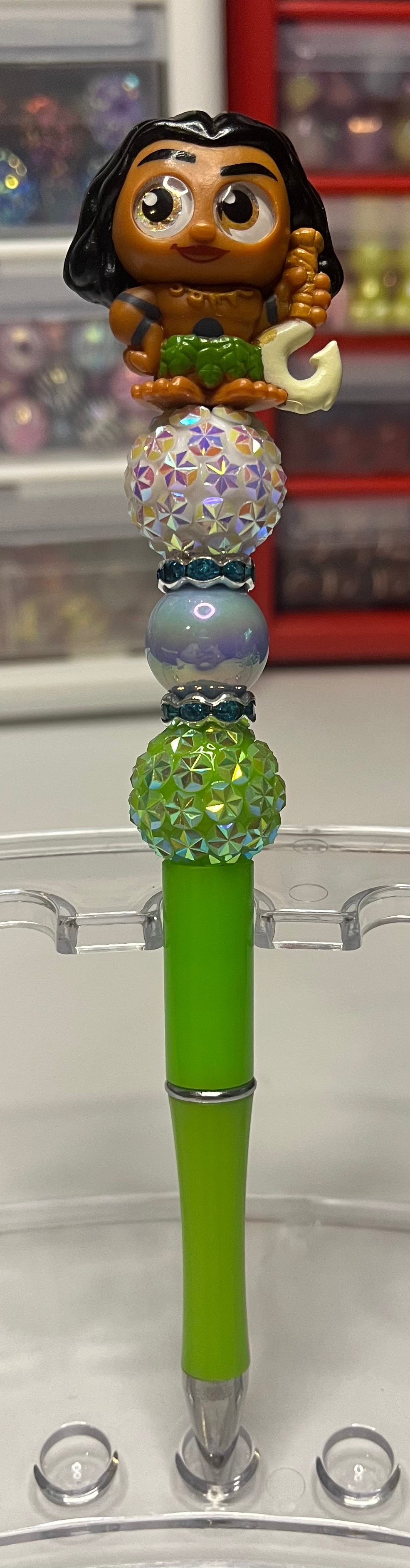Solid Light Green Beaded Pens