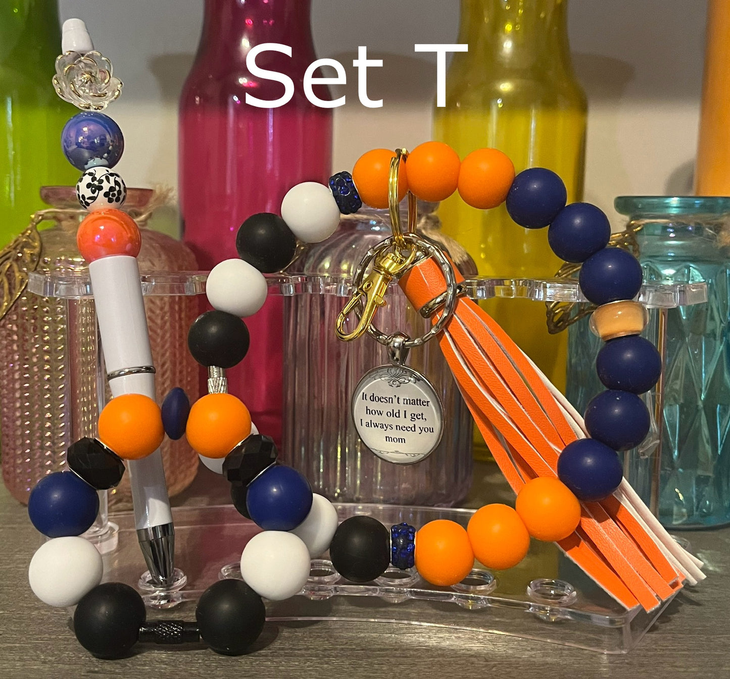 Wristlet, Pen & Cup Charm Bundle Sets