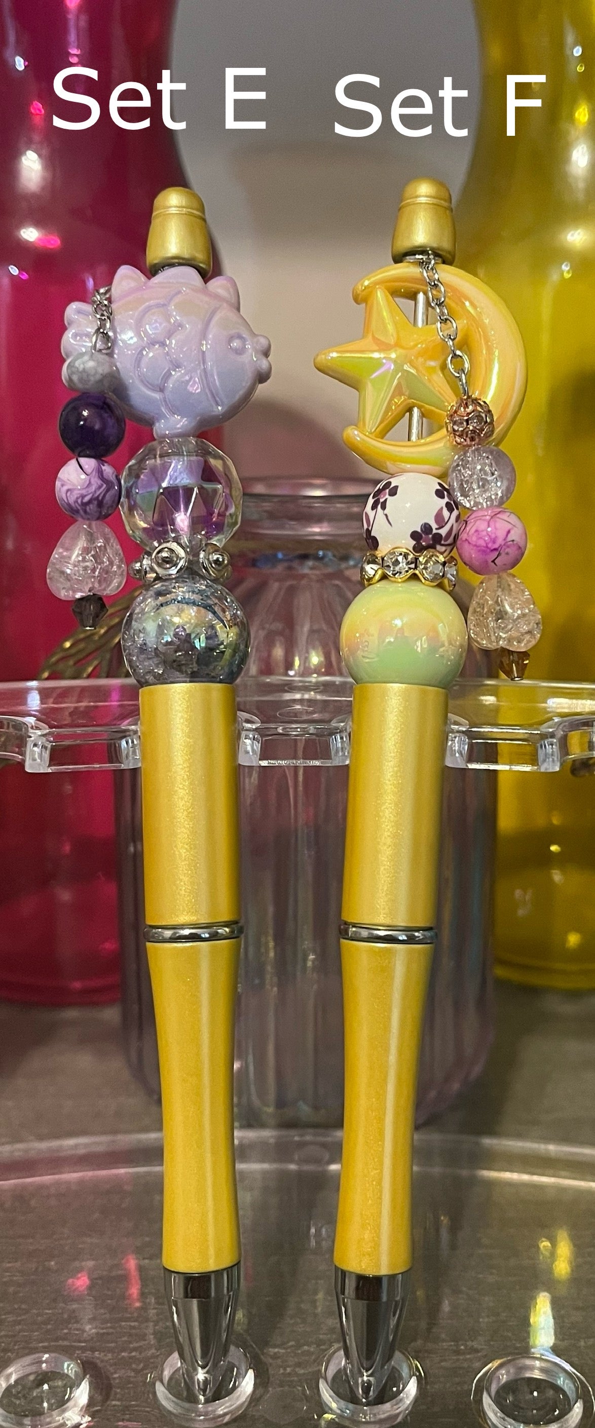 Metallic Gold Beaded Pens