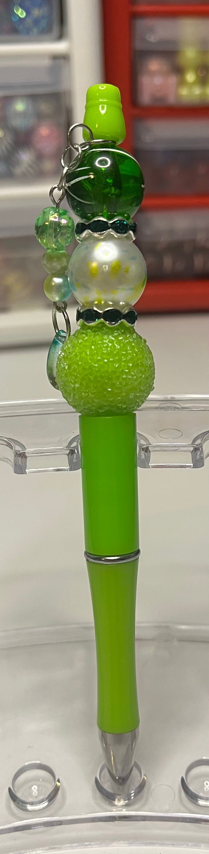 Solid Light Green Beaded Pens