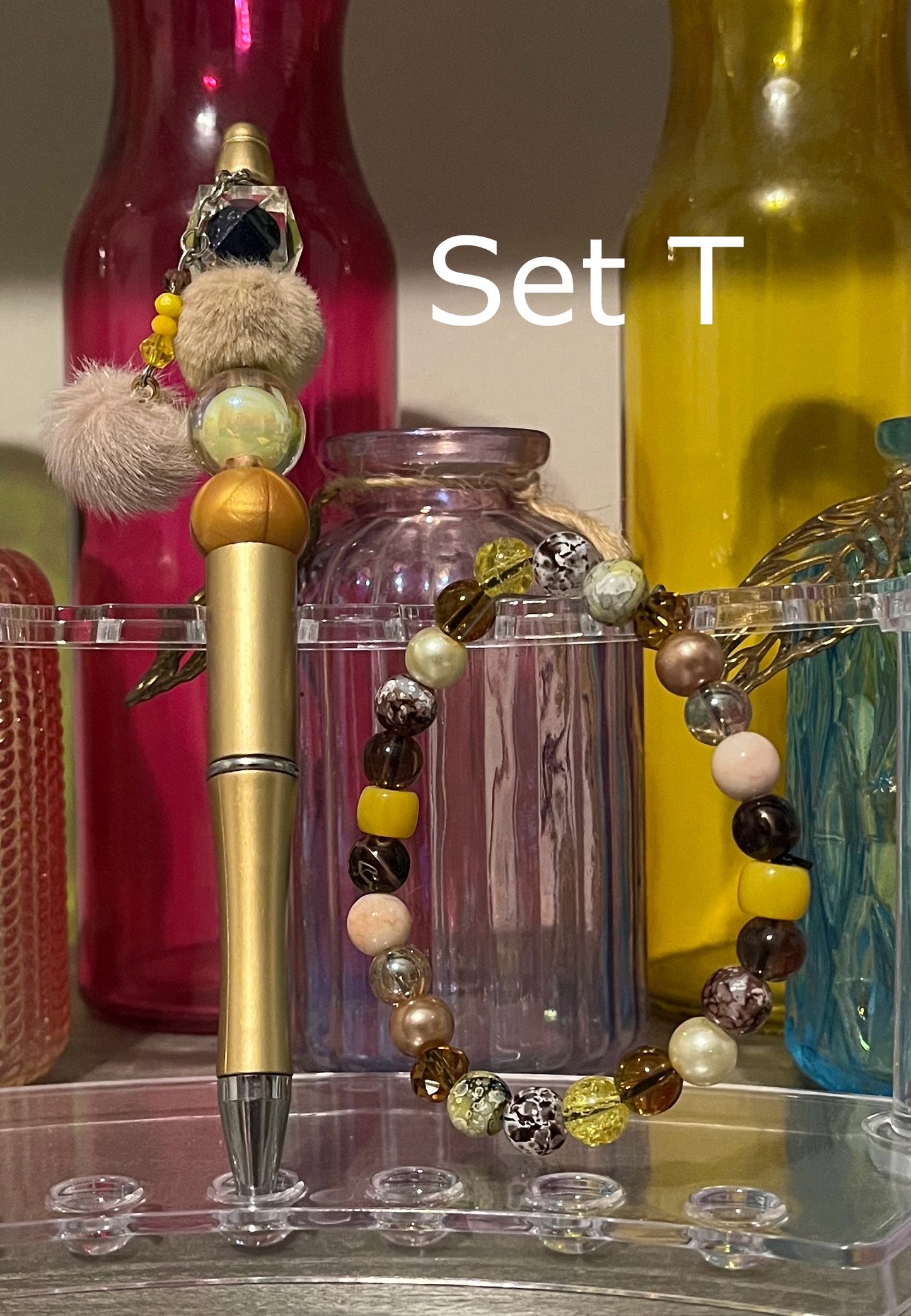 Bracelet and Beaded Pen Bundle