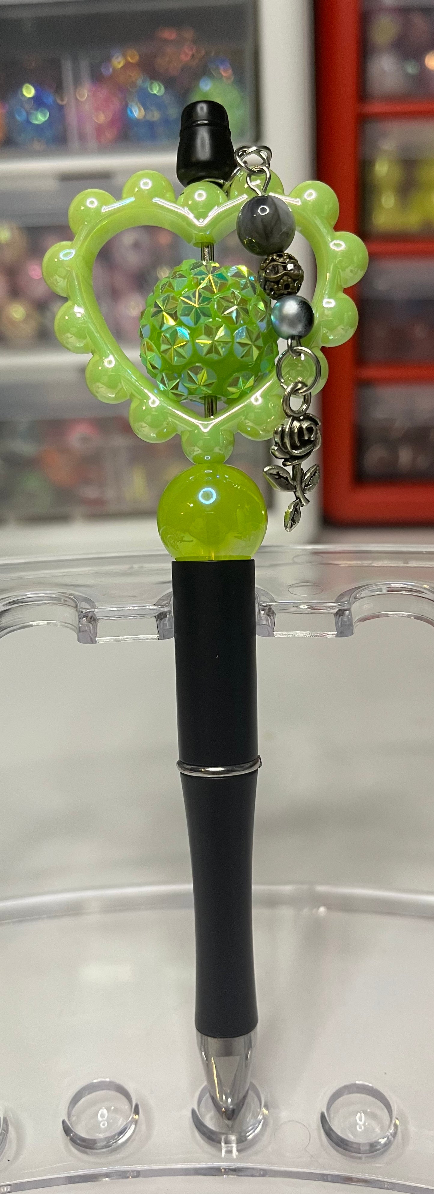 Solid Black Beaded Pens