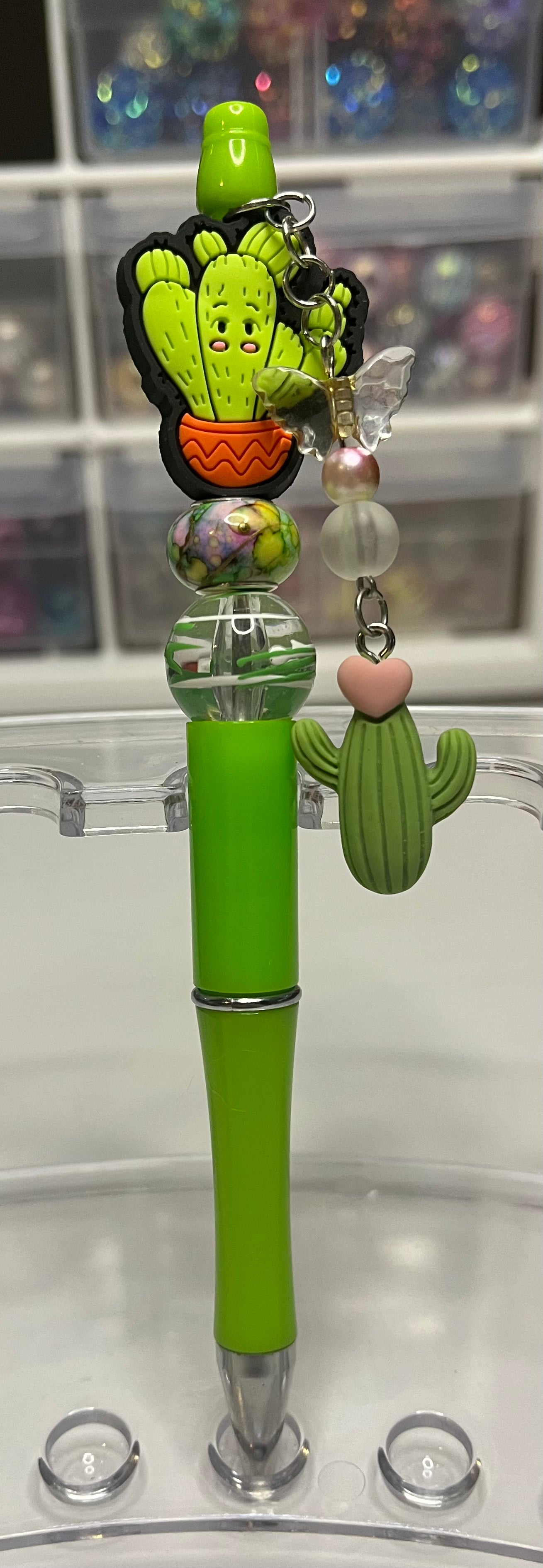 Solid Light Green Beaded Pens
