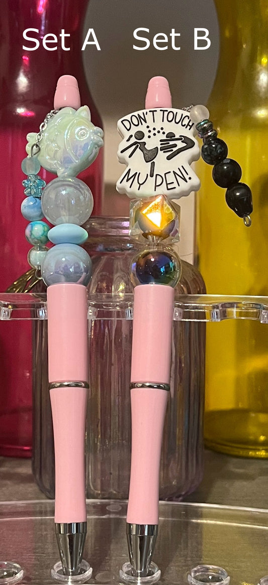 Solid Light Pink Beaded Pens