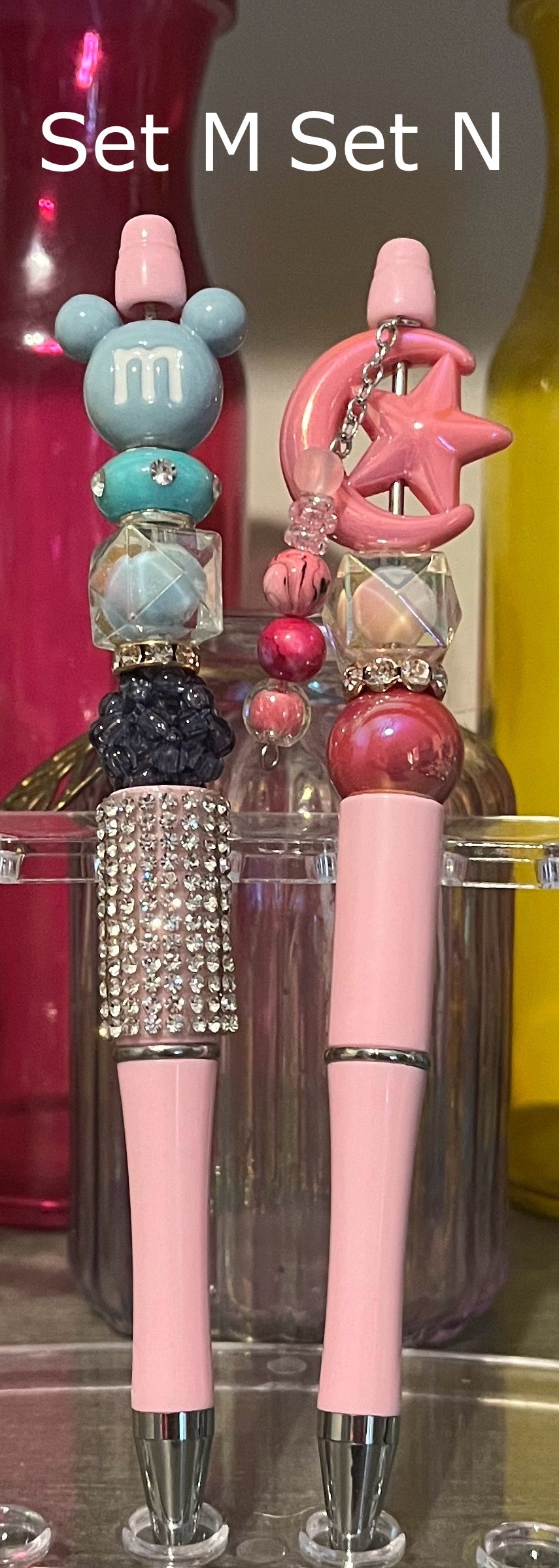 Solid Light Pink Beaded Pens