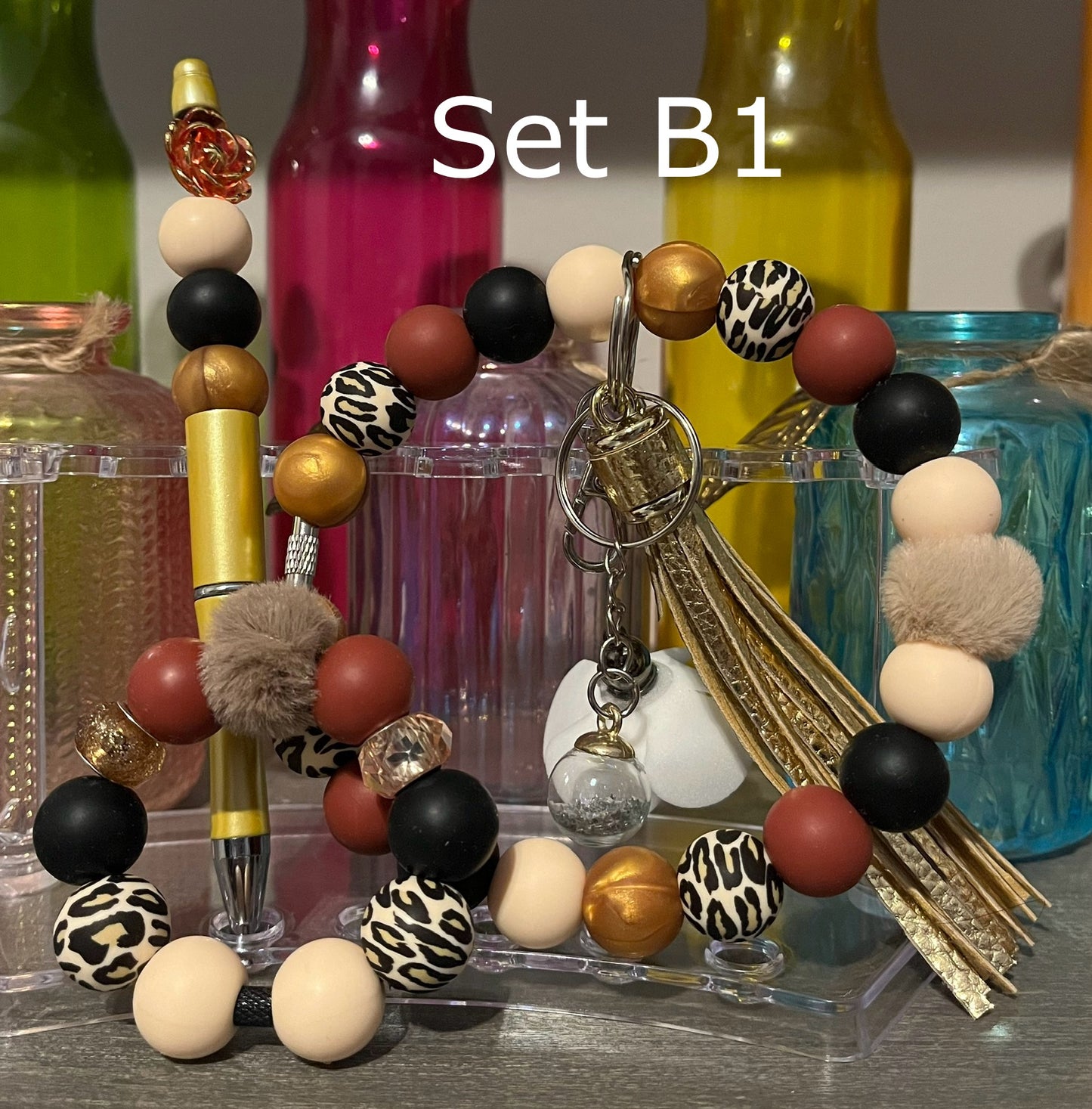 Wristlet, Pen & Cup Charm Bundle Sets