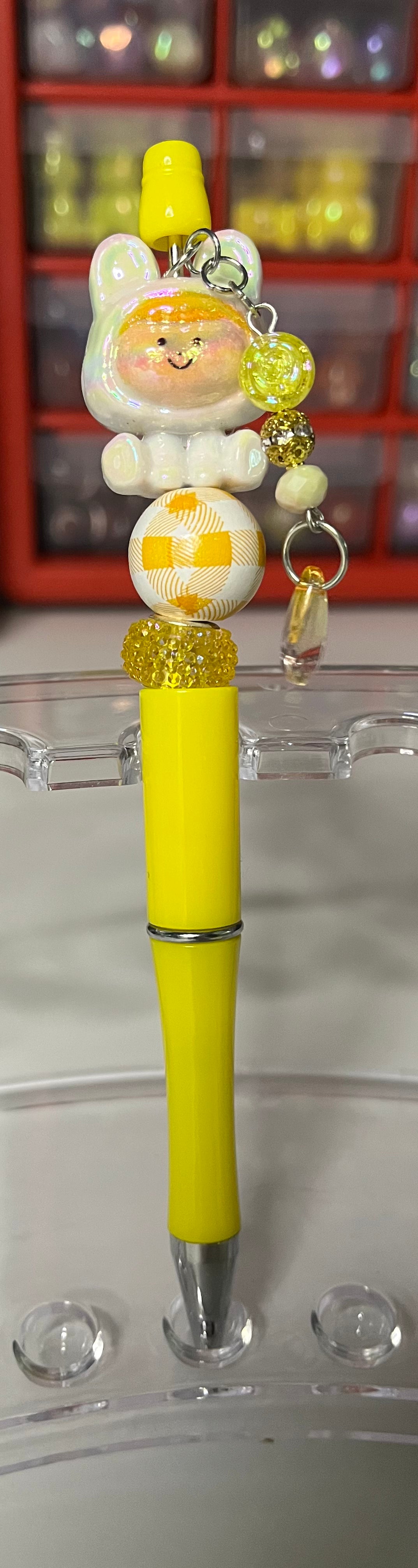 Solid Yellow Beaded Pens