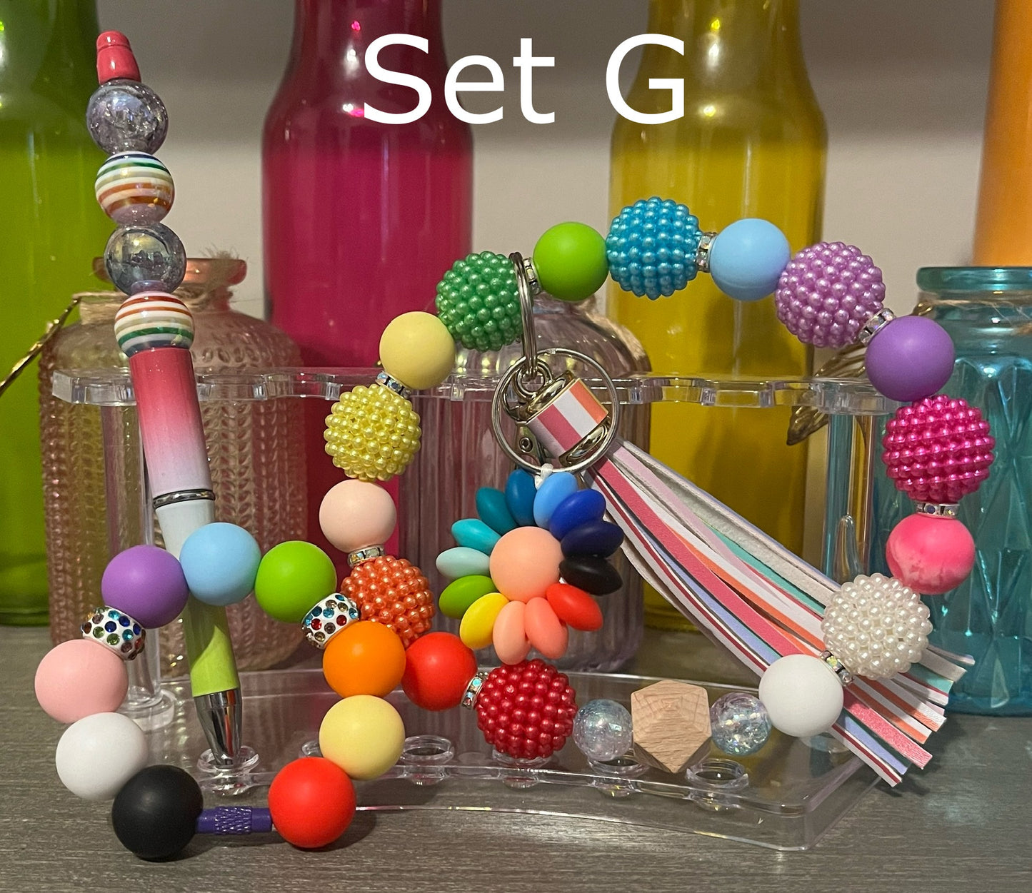 Wristlet, Pen & Cup Charm Bundle Sets