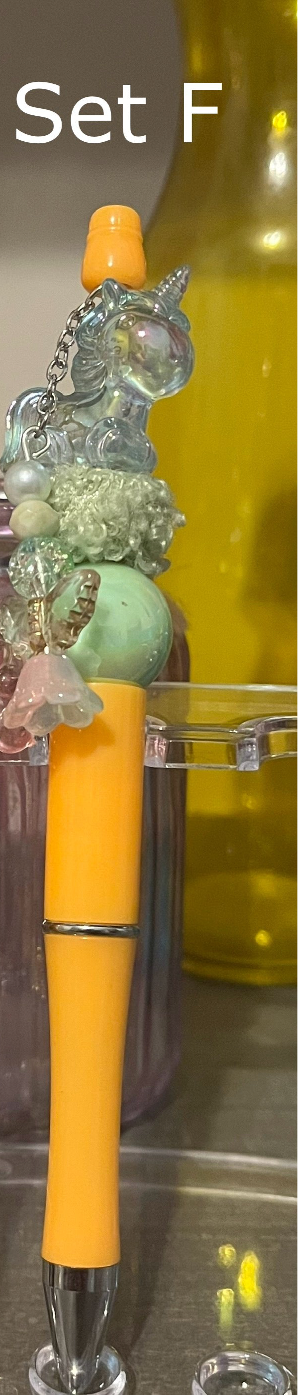 Solid Light Orange Beaded Pens