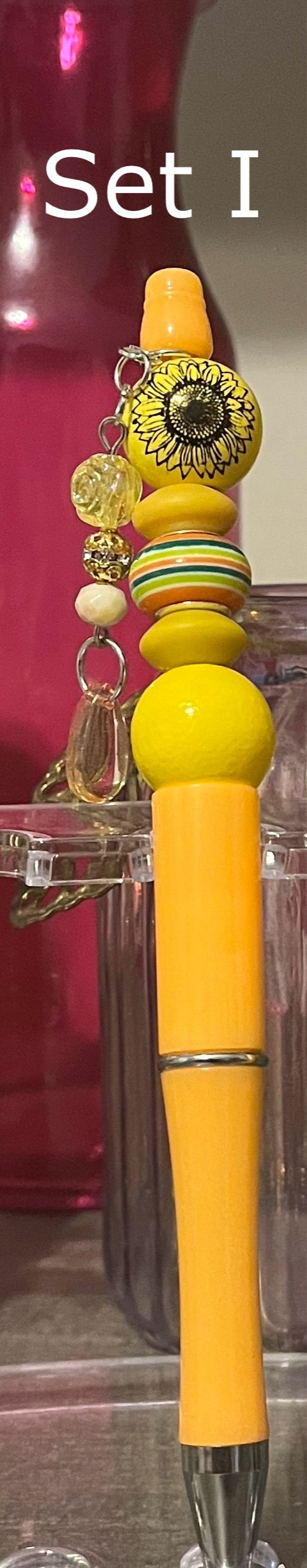 Solid Light Orange Beaded Pens