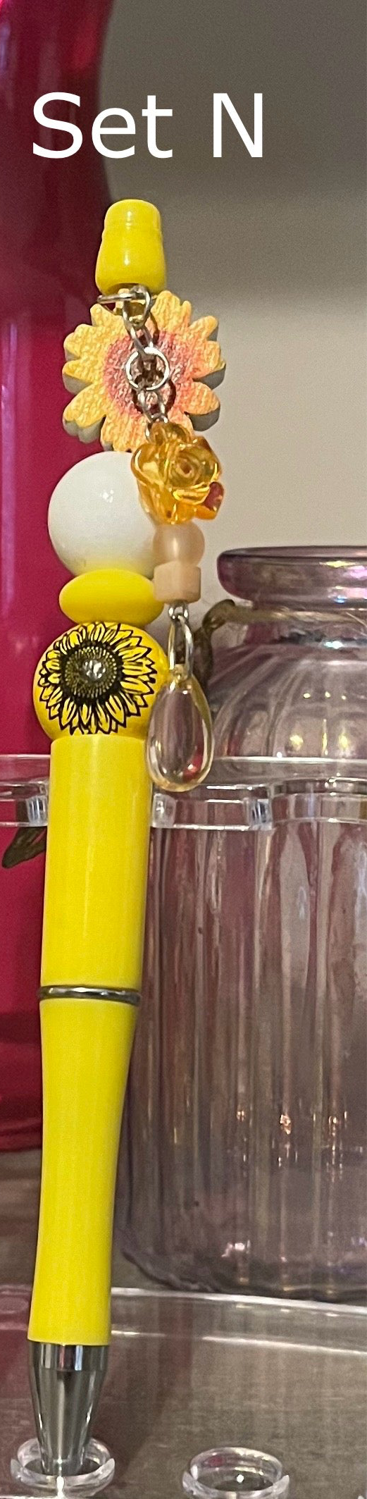 Solid Yellow Beaded Pens