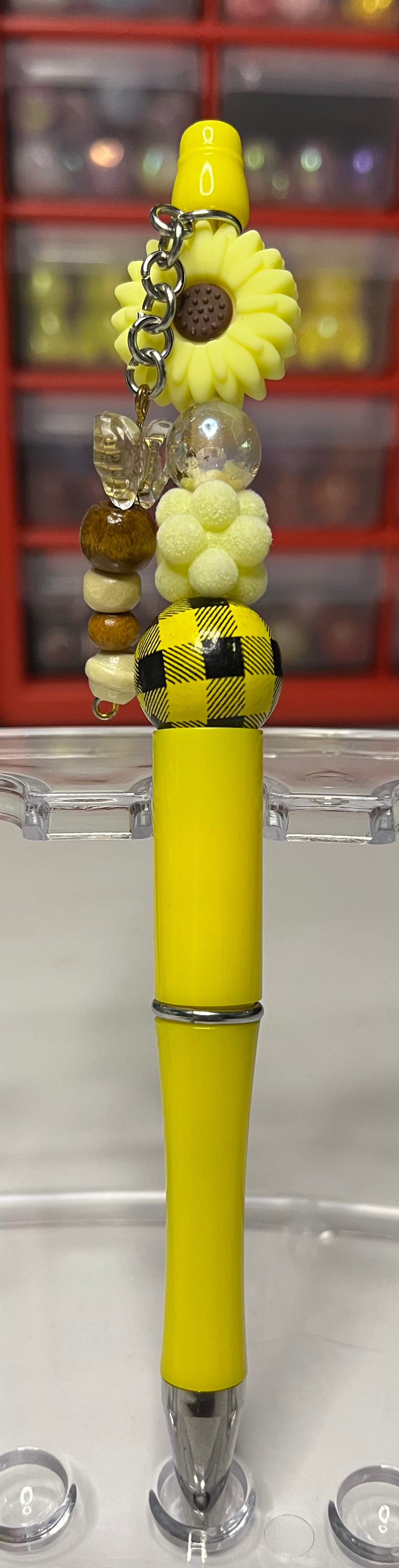 Solid Yellow Beaded Pens