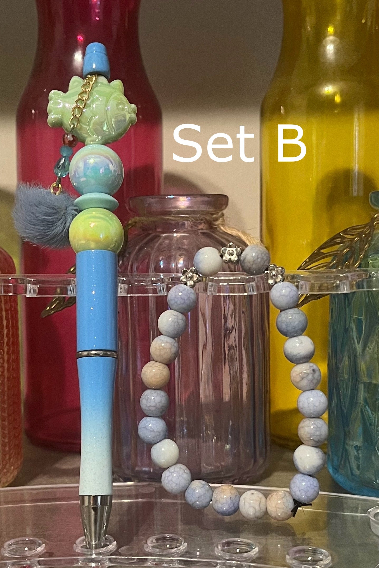 Bracelet and Beaded Pen Bundle