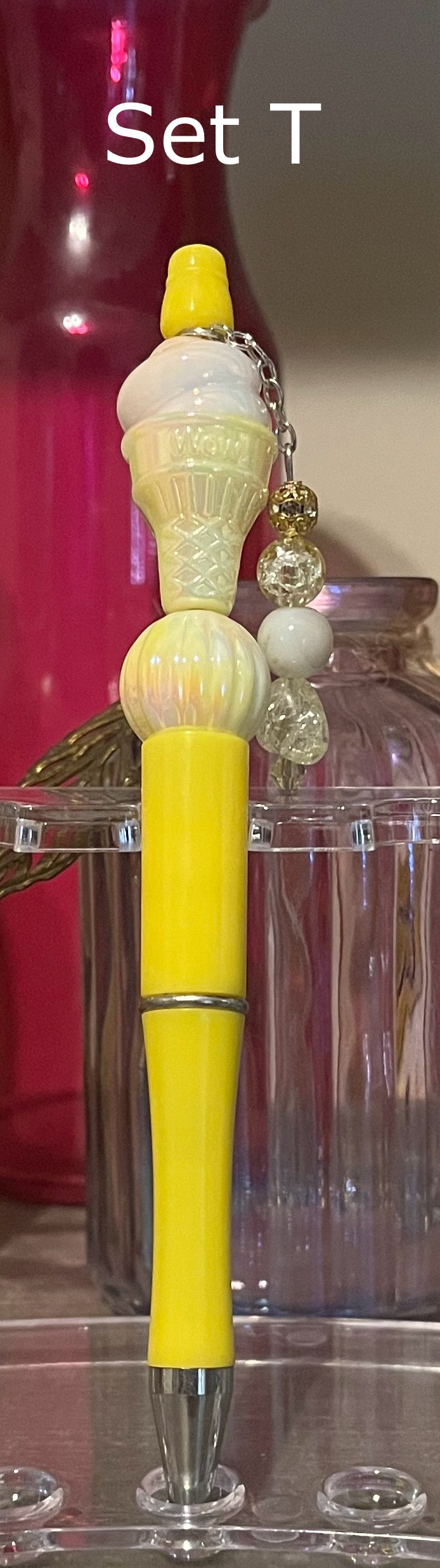 Solid Yellow Beaded Pens