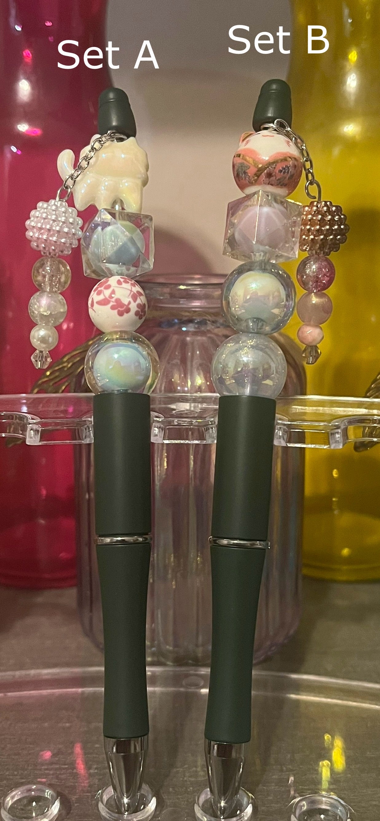 Solid Evergreen Beaded Pens