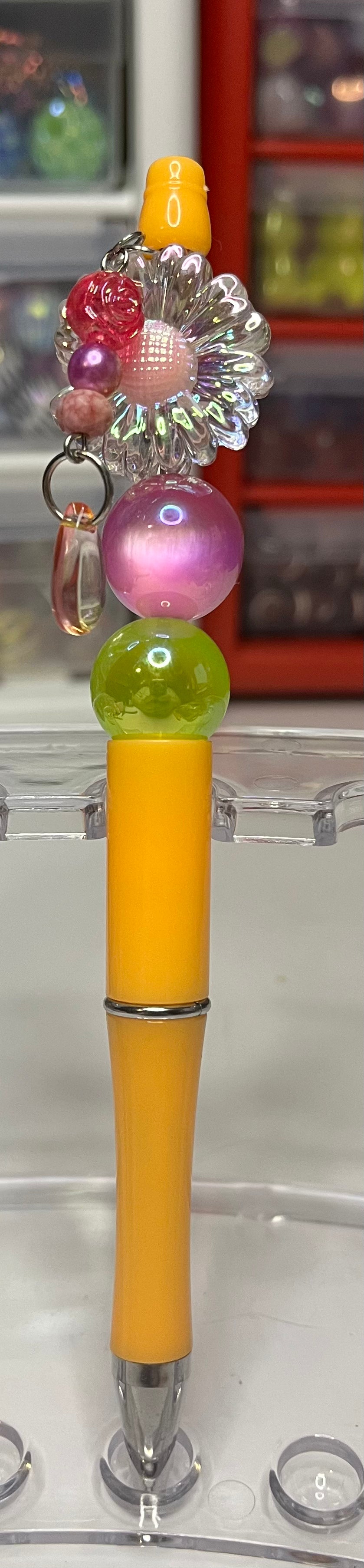 Solid Light Orange Beaded Pens
