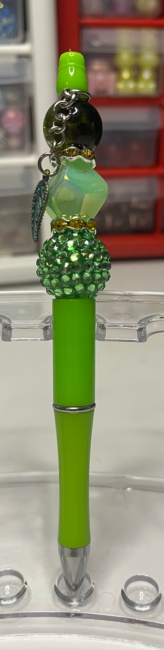 Solid Light Green Beaded Pens