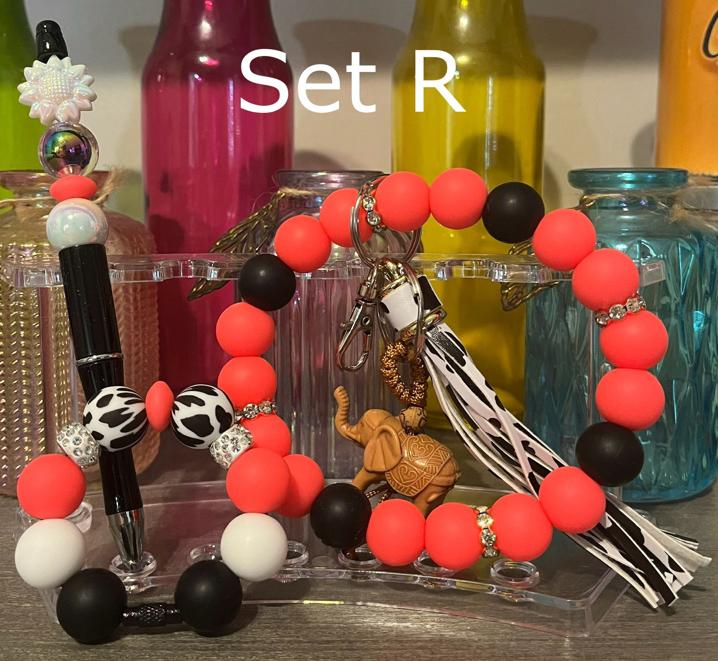Wristlet, Pen & Cup Charm Bundle Sets