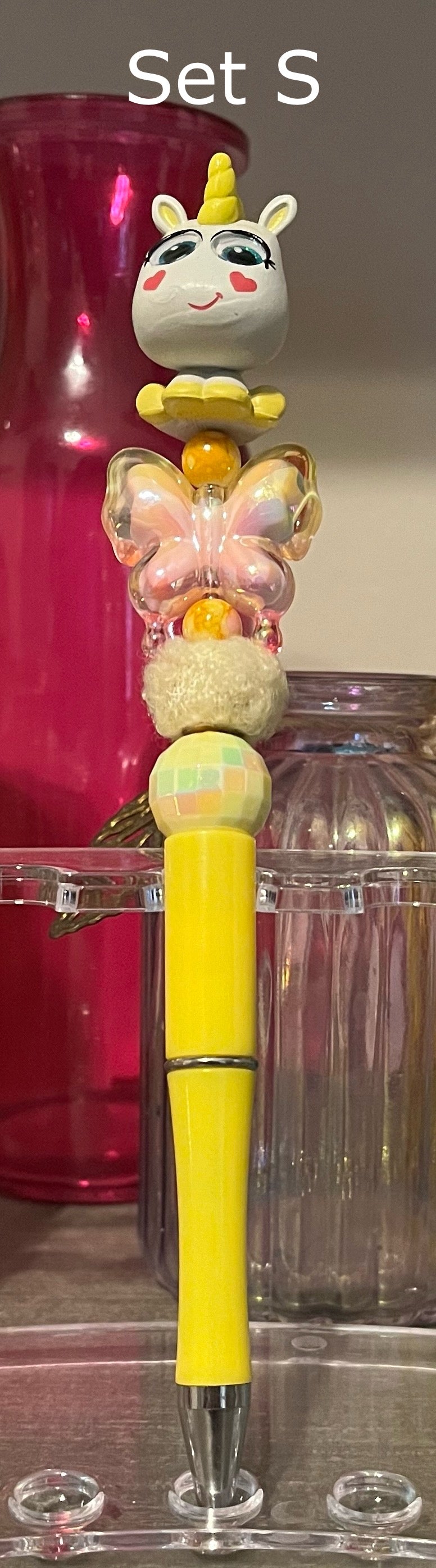 Solid Yellow Beaded Pens