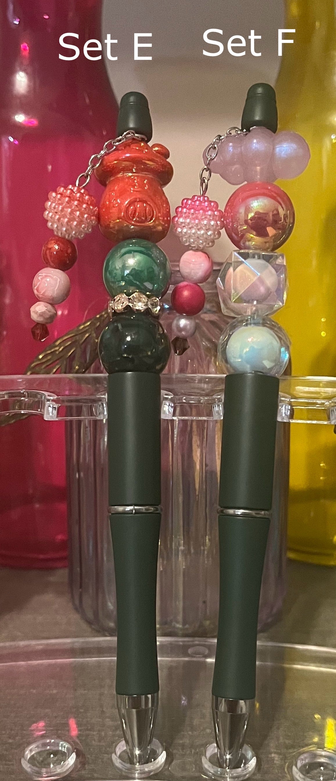 Solid Evergreen Beaded Pens