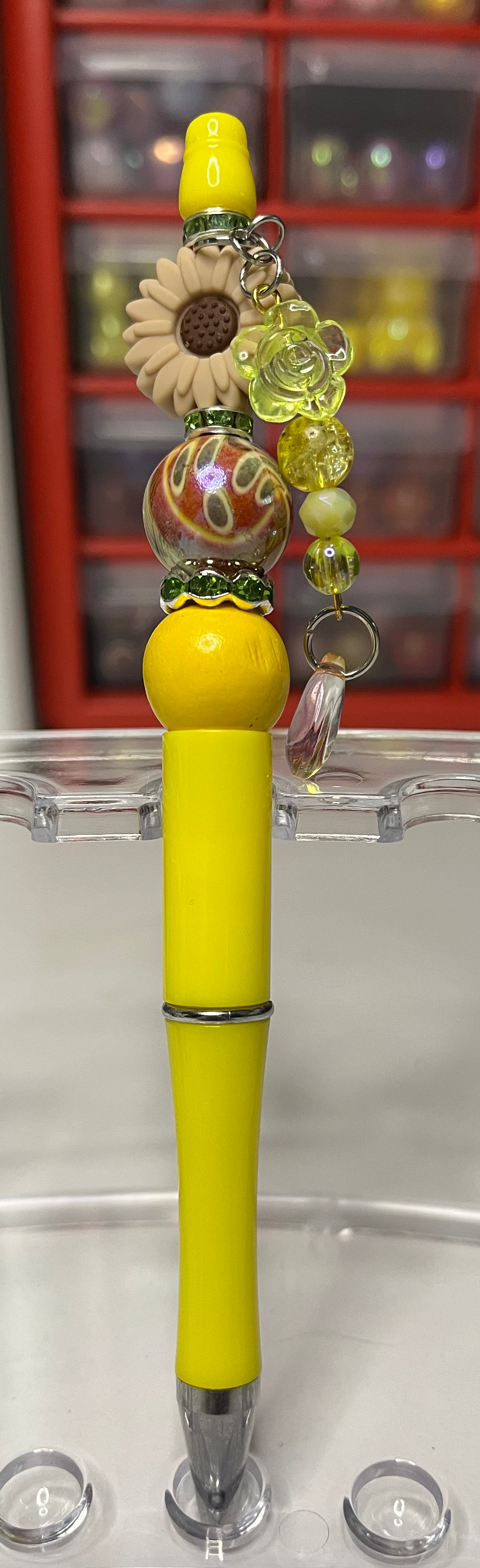Solid Yellow Beaded Pens